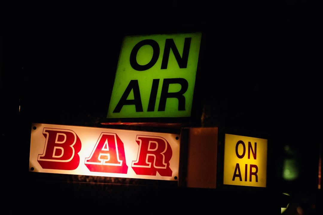 Live television broadcast in progress with on air sign